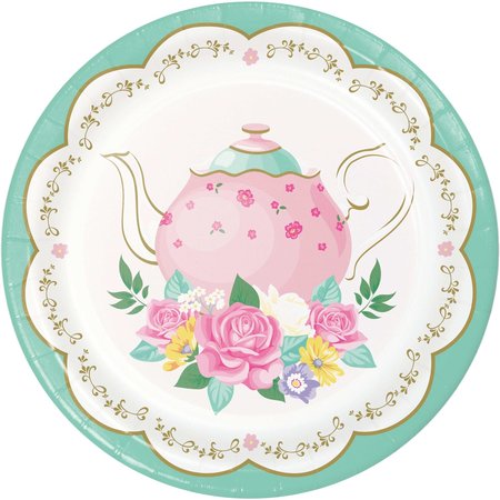 Floral Tea Party Dessert Plates, 7, 96PK